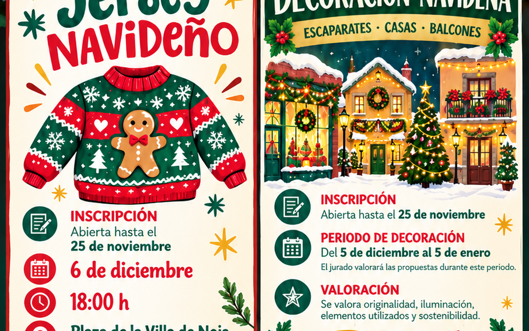 Noja convoca dos concursos navideños de decoración y jerséis para celebrar la Navidad